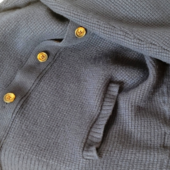 Peter Millar Men's Blue Wool Blend Waffle Knit Button Down Cardigan - Size XL - Picture 6 of 12